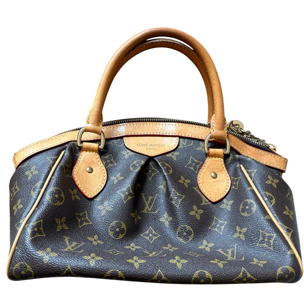 Louis Vuitton Black and Tan Monogram Satchel